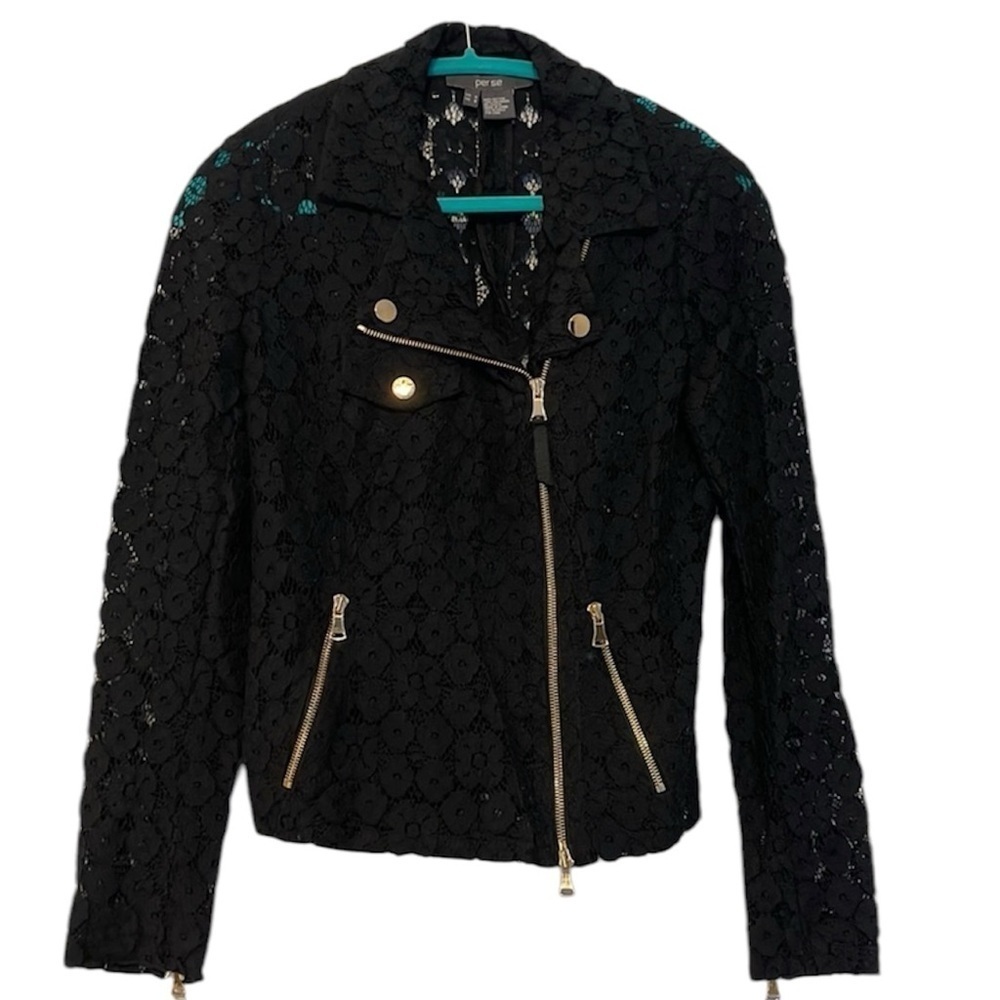 Per Se by Carlisle Black Lace Jacket size 8 - Picture 1 of 1